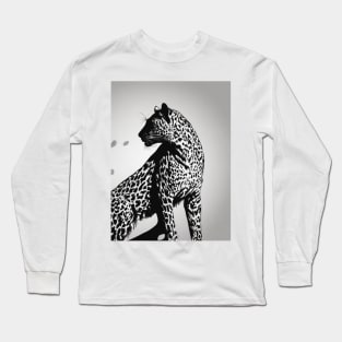 Leopard Shadow Silhouette Anime Style Collection No. 189 Long Sleeve T-Shirt